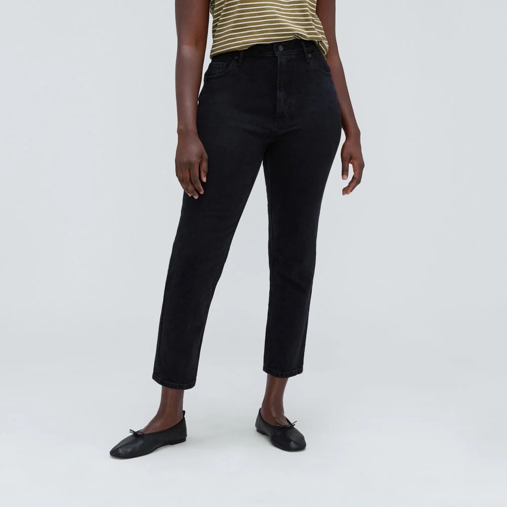 EVERLANE • 90s Hourglass Cheeky Jean • 100% Organic Cotton • Washed Black